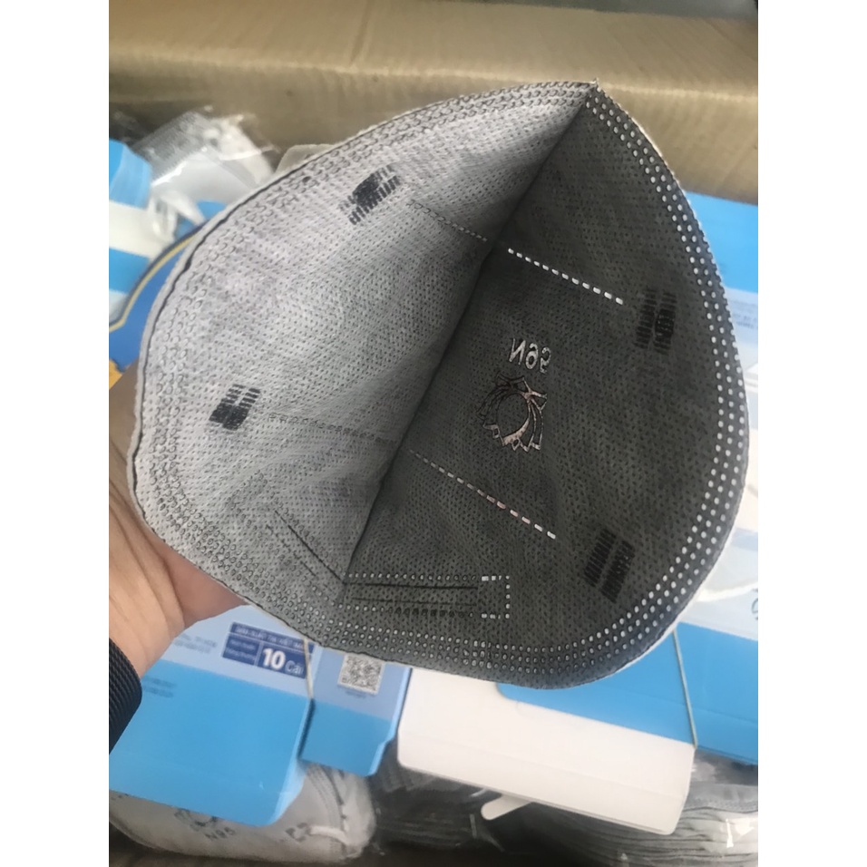 Khẩu trang n95 không  van cửu long (1hộp 10 cái)-MÀU  TRẮNG XÁM.