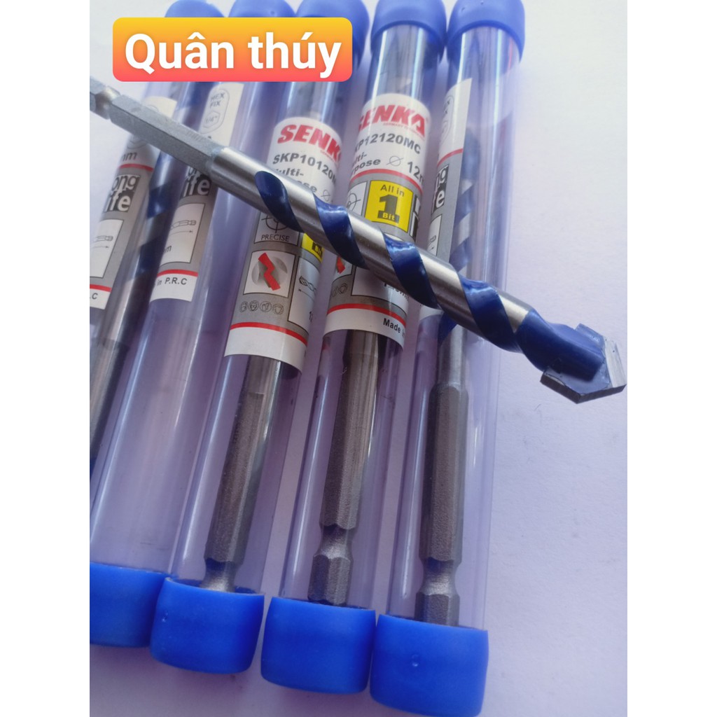 Bộ 4 mũi khoan đa năng chuôi lục giác All in 1  Senka 6 - 8 - 10 - 12mm
