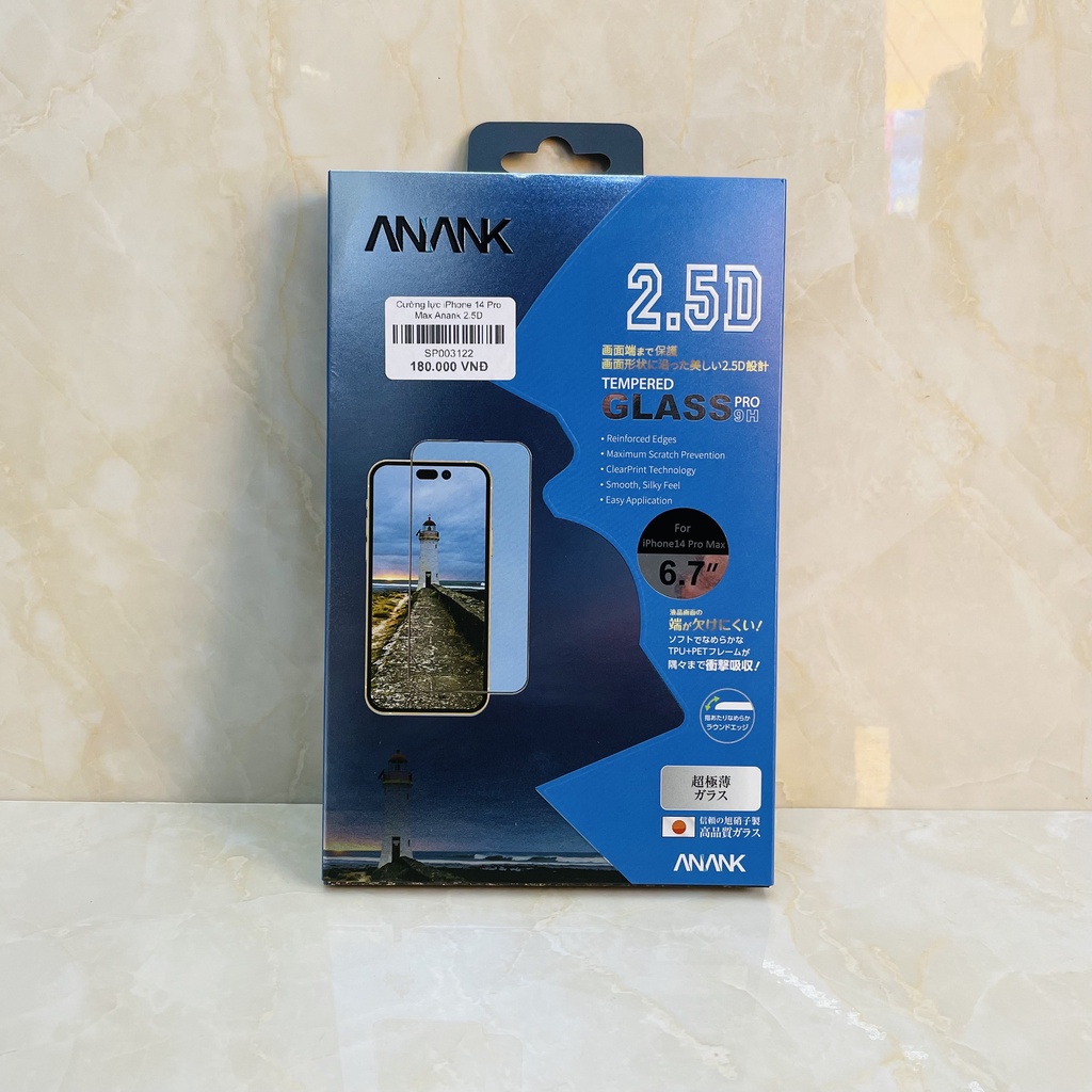 Cường lực iPhone 14 Pro Max Anank 2.5D chính hãng