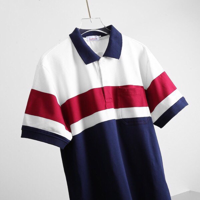 Áo thun nam Havis sọc ngang cao cấp Papa phối túi cực đẹp ASTD096