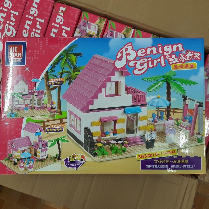 Bộ lắp ghép mô hình ngôi nhà cho bé gái Đồ chơi lắp ghép trẻ em