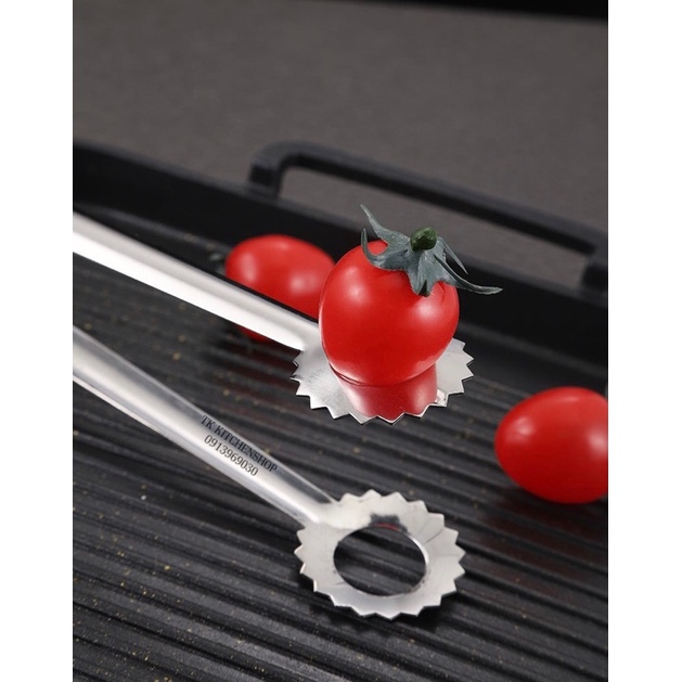 Kẹp gắp đồ ăn bằng inox hình bông tuyết dài 31cm, hai màu sang trọng, chuyên dụng cho khách sạn quán ăn bbq an toàn vstp