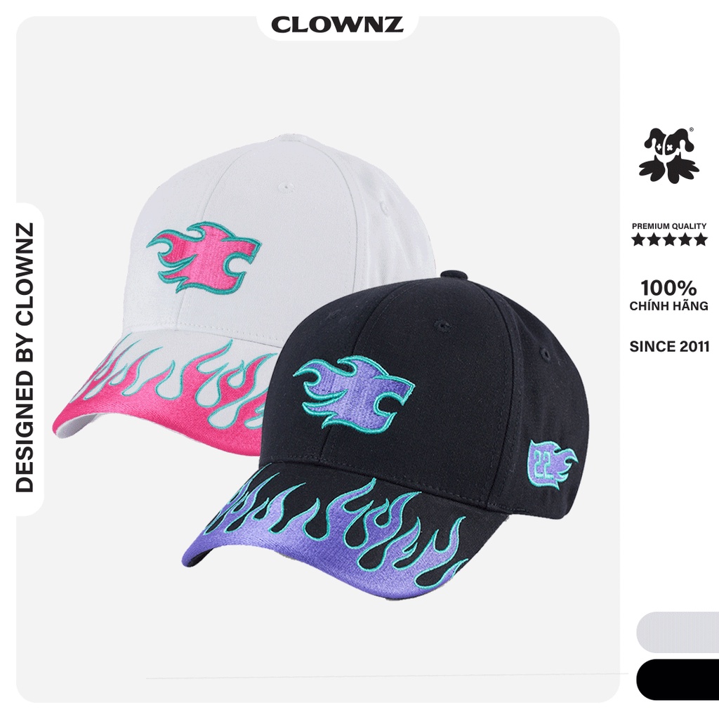 Mũ lưỡi trai local brand Clownz Flame Cap freestyle, unisex hàng chính hãng