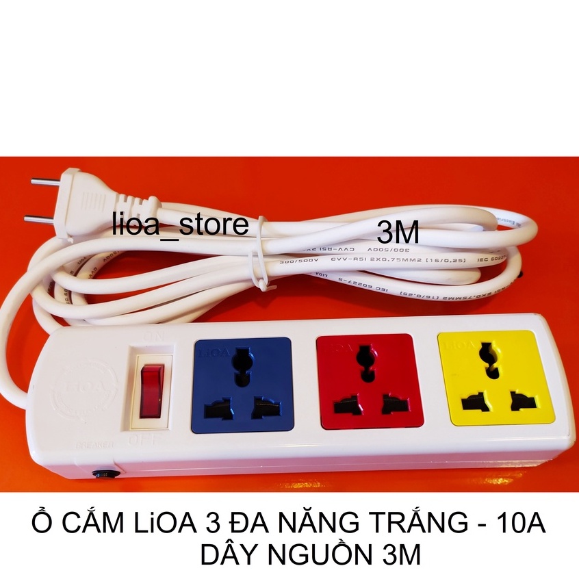 Ổ CẮM ĐIỆN LiOA 3ĐA NĂNG - MÀU TRẮNG.