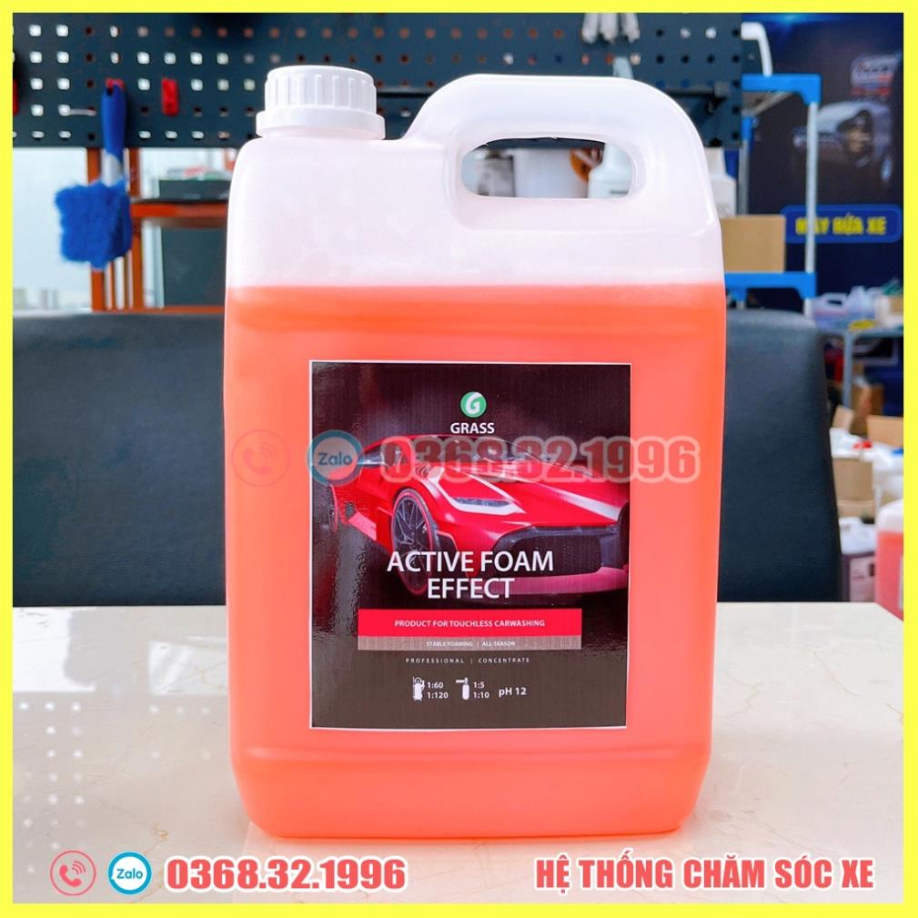 Dung Dịch Rửa Xe Không Chạm Siêu Tập Trung - Nước Rửa Xe Ô Tô, Xe Máy Active Foam Effect - 5L(Chính Hãng) Tăng 02 khăn