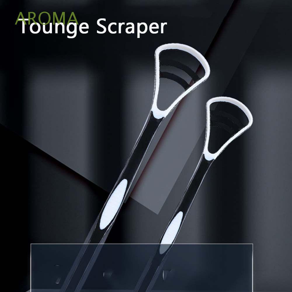 Dụng Cụ Cạo Lưỡi Bằng Silicon Hai Mặt Màu Trắng Đen Tươi Mát An Toàn Cho Sức Khỏe