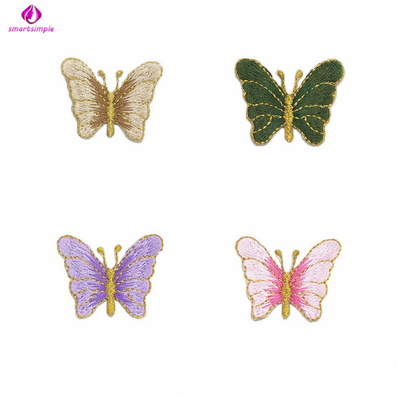 SS 1PC Butterfly Embroidered Patches DIY Fabric Bag Clothes Applique Sew Badge Craft