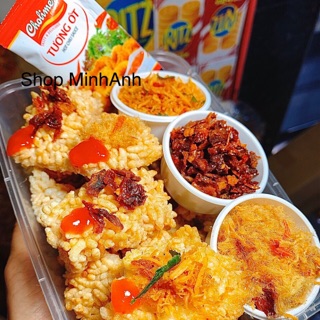 Cơm cháy nếp chiên giòn sốc mắm ớt mix 3 vị