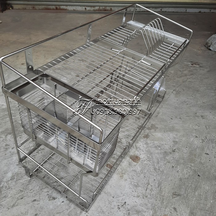 Kệ chén inox 304 treo tường 2 tầng đa năng và không đa năng KCT2T - Ship nhanh nội thành Tp.HCM