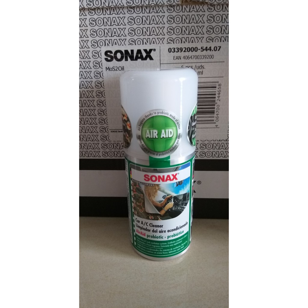 Khử mùi, diệt nấm mốc dàn lạnh ô tô thế hệ mới - Sonax a/c cleaner Air Aid (1 chai)