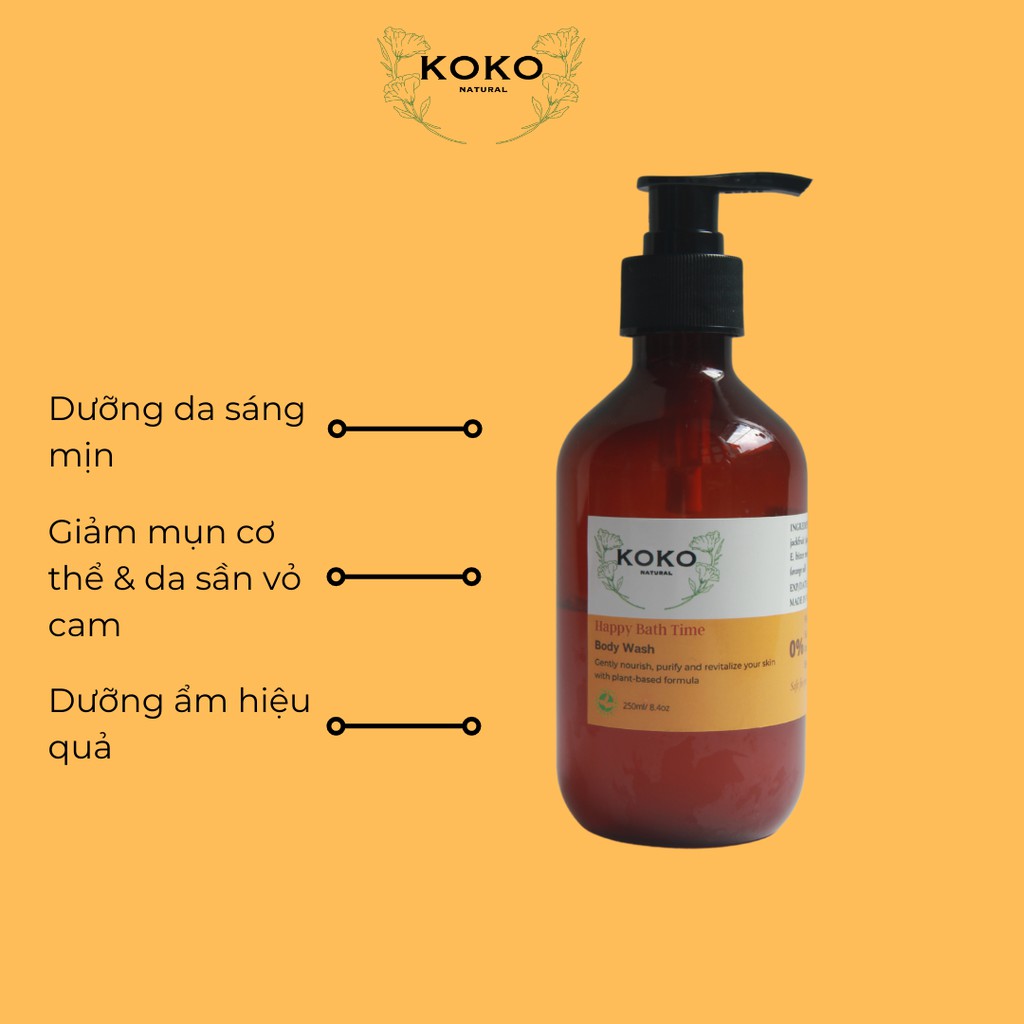 Sữa tắm gấc & nghệ dưỡng sáng da - Koko Natural Official 250ml