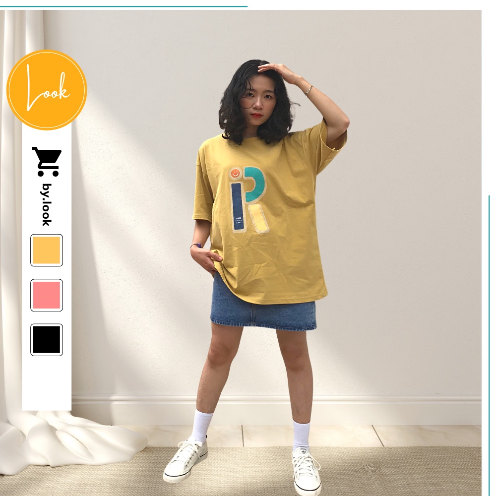 Áo thun Unisex LM Basic Tee phông chữ R nữ tay lỡ freesize form rộng | BigBuy360 - bigbuy360.vn