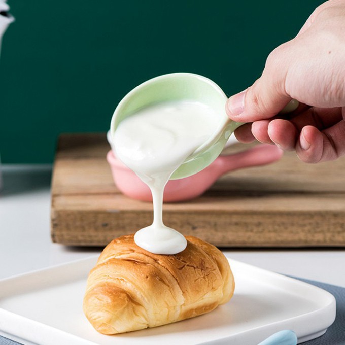 Bát ăn dặm gốm sứ hình gáo mini 30ml nhiều màu sắc cho bé tập ăn kiểu nhật