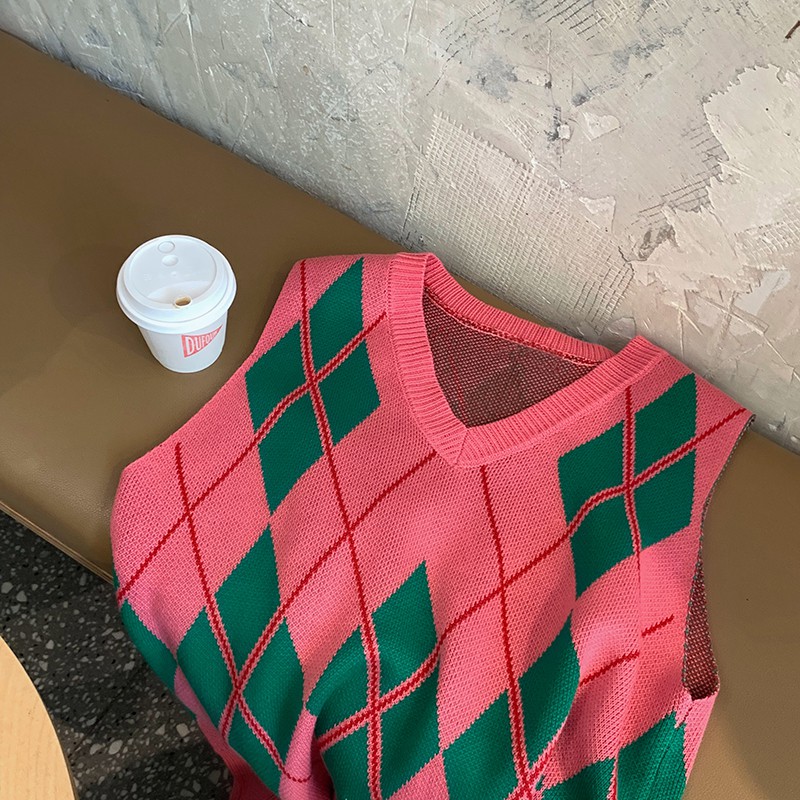 //SẴN HÀNG// ÁO GILE LEN DỆT KIM HỒNG | BigBuy360 - bigbuy360.vn