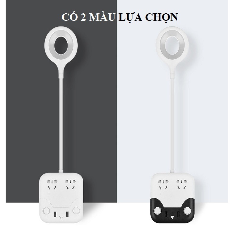 Ổ Cắm Điện Đa Năng Tích Hợp Đèn Led Hình Mèo Cute, Cổng USB Chống Giật Thông Minh