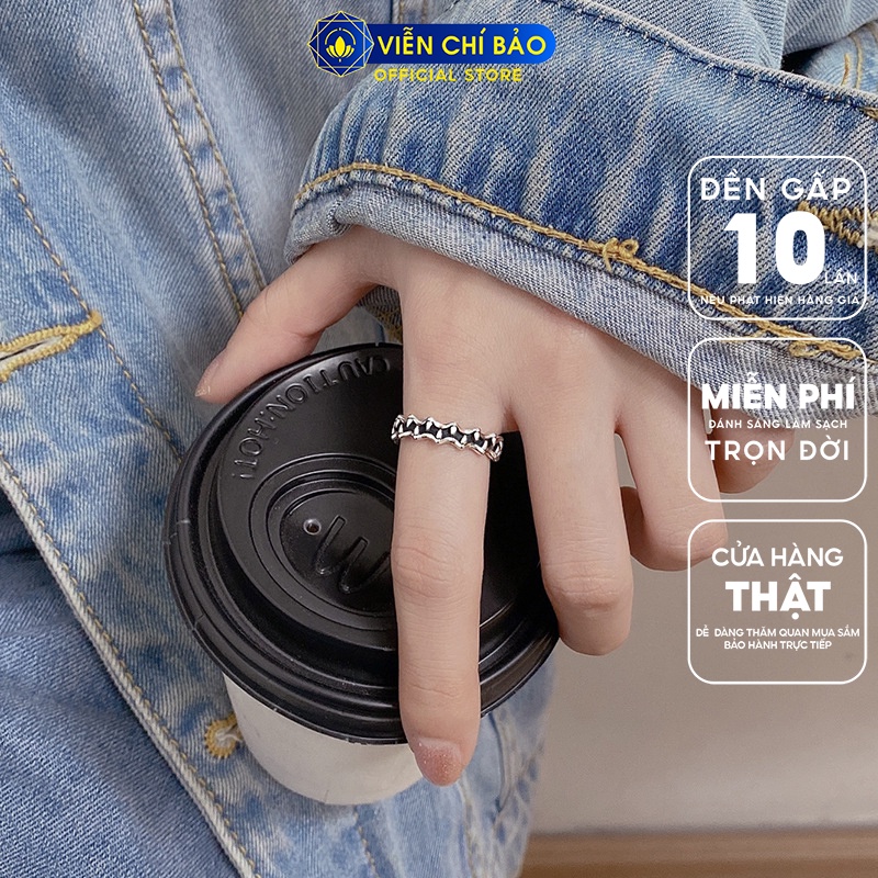 Nhẫn tay bạc nữ Zigzac chất liệu bạc 925 thời trang phụ kiện trang sức nữ thương hiệu Viễn Chí Bảo N000553