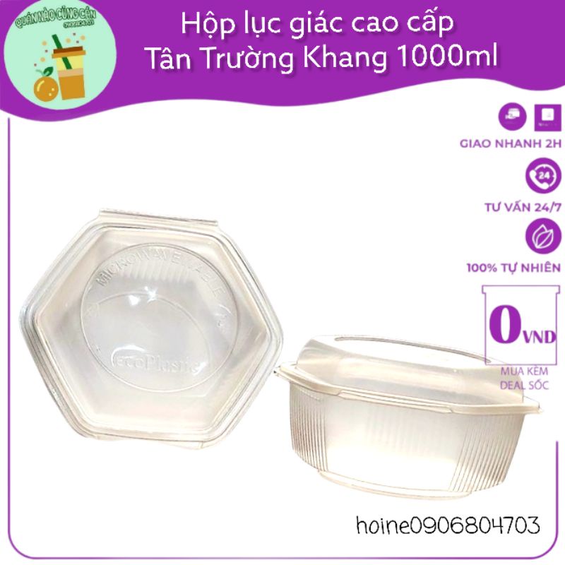 100 Hộp Lục Giác TTK PP nhựa dẻo cao cấp đựng xôi, bánh ngọt, chè các loại - Quán nào cũng cần