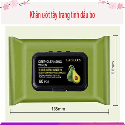 Khăn Ướt Tẩy Trang Tinh Dầu Bơ Sạch Sâu An Toàn Cho Làn Da Tiện Dụng | BigBuy360 - bigbuy360.vn