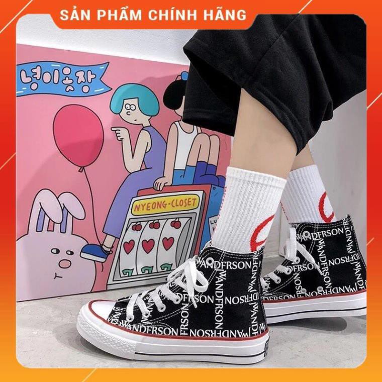 GIÀY SNEAKER BATA IN CHỮ ĐEN TRẮNG CAO CỔ CỰC ĐẸP -mj1