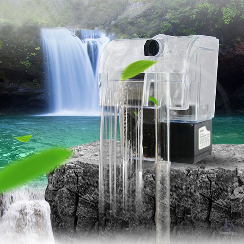 Aquarium Power Filter Waterfall Water Pump Circulation Fish Tank Mini External Hanging Filter Device