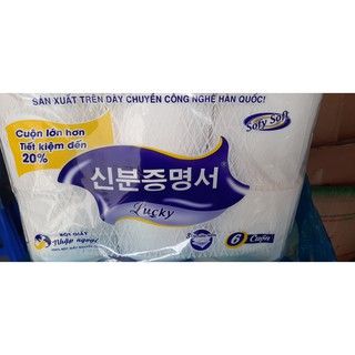Giấy Vệ Sinh lucky Hàn Quốc 6 cuộn không lõi