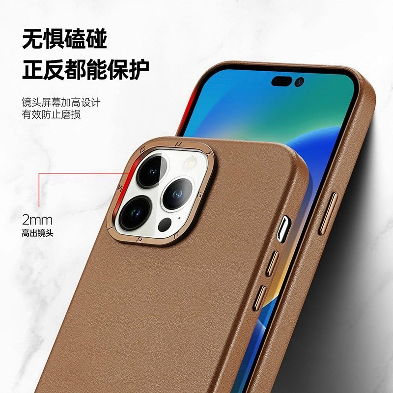 Ốp lưng da hỗ trợ sạc không dây MagSafe Iphone 14 Pro, 14 Pro Max hàng chính hãng Dux Ducis cao cấp