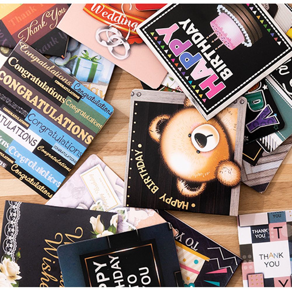 Thiệp chúc mừng sinh nhật/ tiệc cưới xinh xắn tùy chọn màu sắc và họa tiết