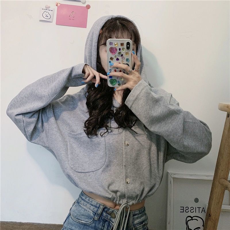 Áo Khoác Nữ Tay Dài Có Nón Thời Trang Hàn Quốc