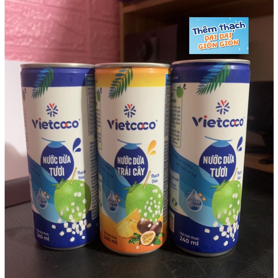 (12 HỘP )- Nước Dừa Vietcoco - (Có Thạch Dừa  Dai Dai - Dòn Dòn ngon tuyệt) CÙNG SỐNG XANH - THƯƠNG HIỆU VIỆT