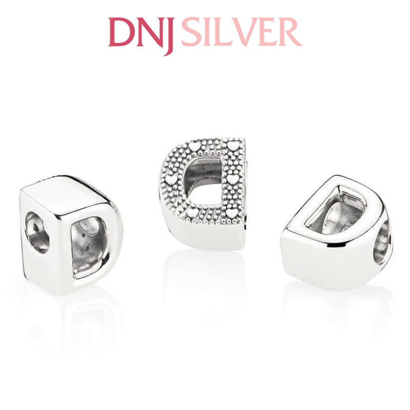 Charm chữ cái in hoa, chất liệu bạc 925 cao cấp - Bộ tổng hợp charm bạc đúc dành để mix vòng charm - Đủ chữ từ A đến Z