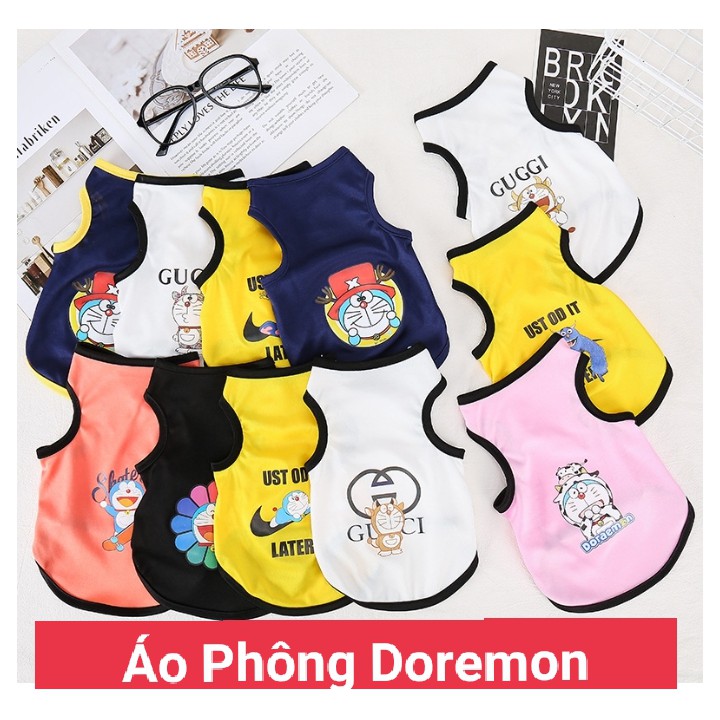 Áo Phông ba lỗ cho chó mèo chất vải đẹp họa tết mèo máy Doraemon