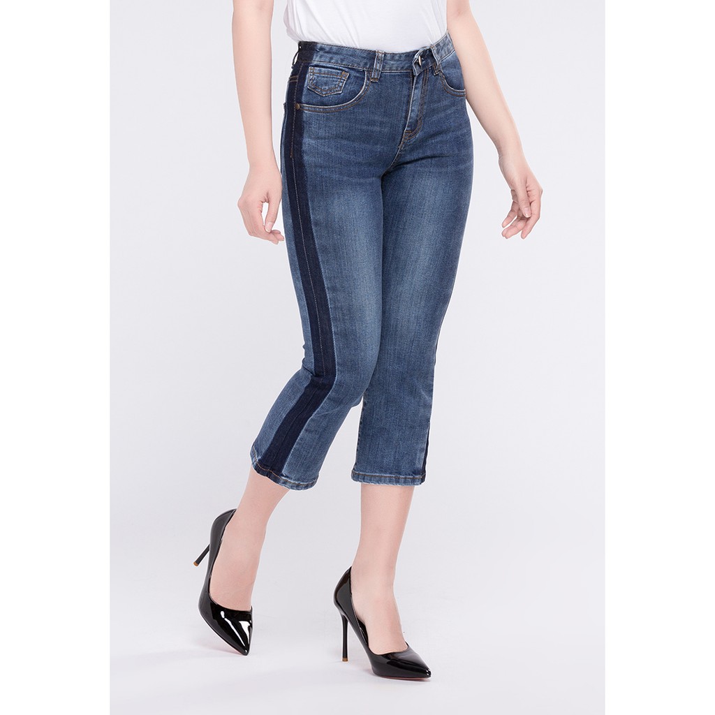 91 Aninetyone - Quần jeans nữ ống loe 011 (Xanh)