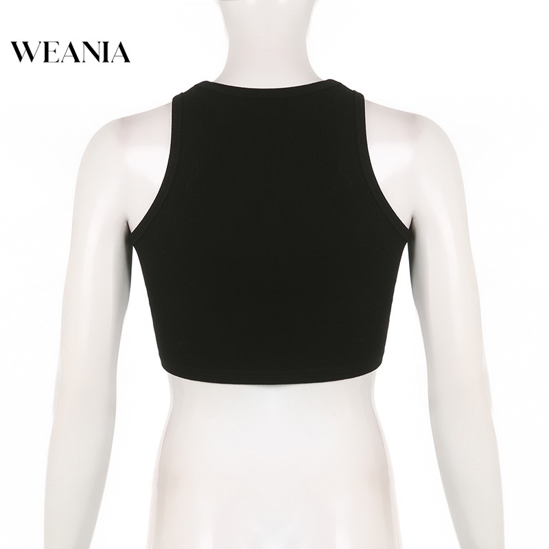 Áo Tank Top Cổ Tròn In Chữ Phong Cách Đường Phố Cá Tính Cho Nữ