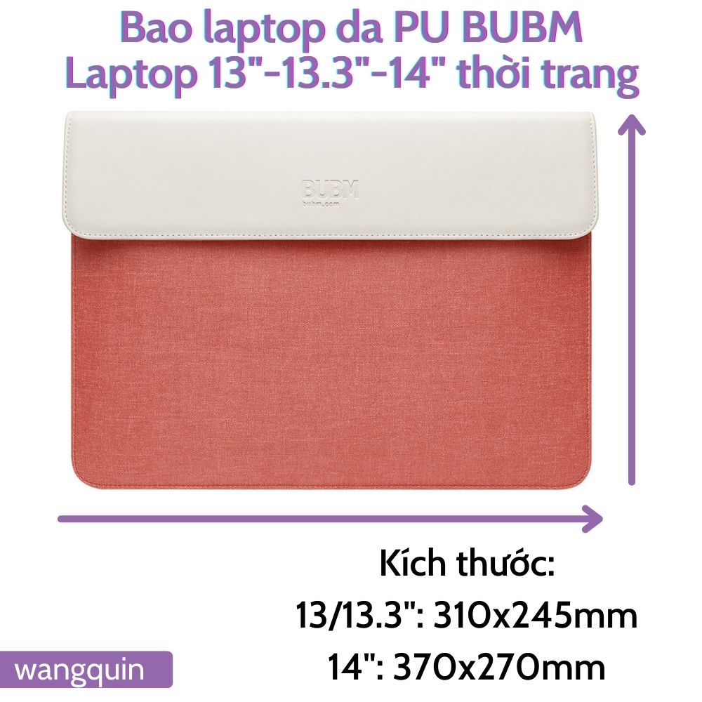 Bao Da PU bảo vệ Vỏ chống sốc Case Laptop Macbook BUBM 13-13.3-14 inch đủ màu thời trang Bao Da Đựng Máy Tính