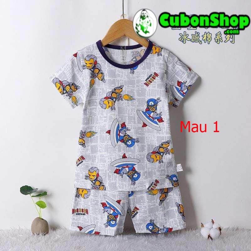 Bộ cotton hình mùa hè siêu mát - Đủ hàng