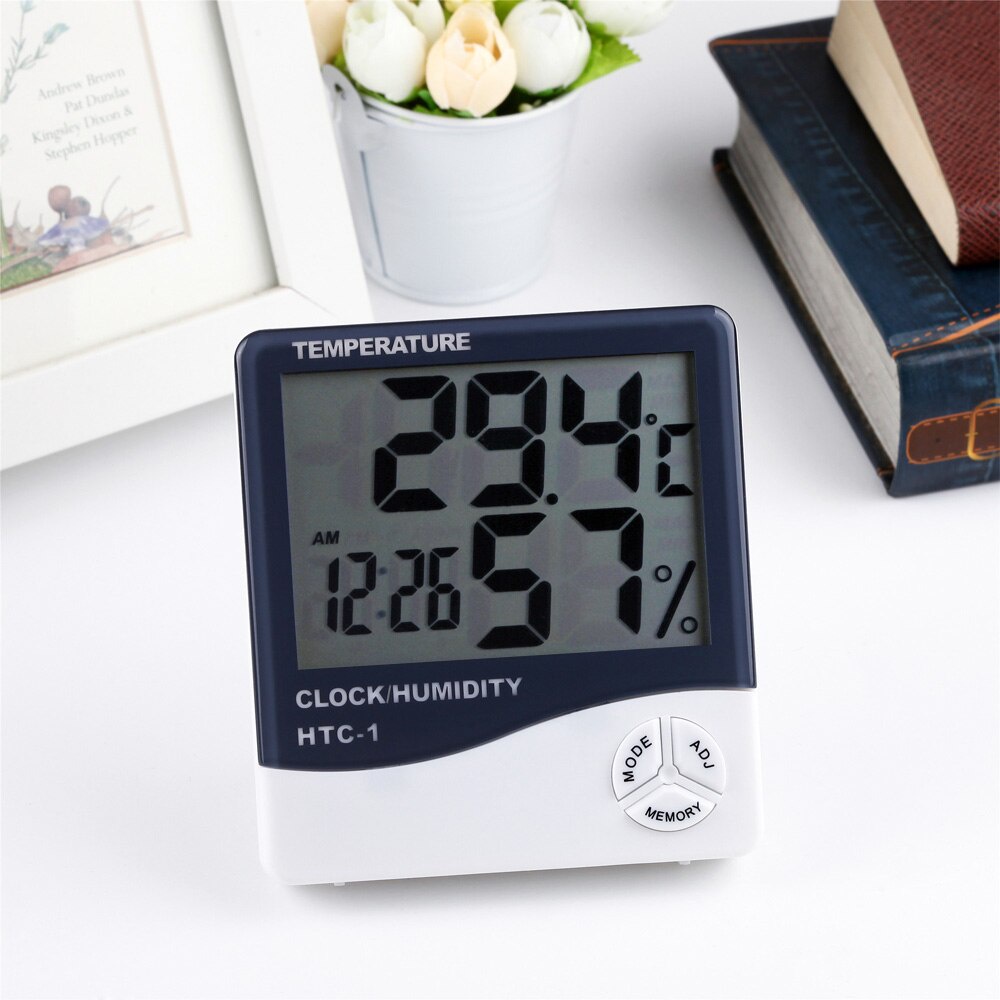 Máy đo nhiệt độ, độ ẩm HTC-1 tích hợp đồng hồ số điện tử