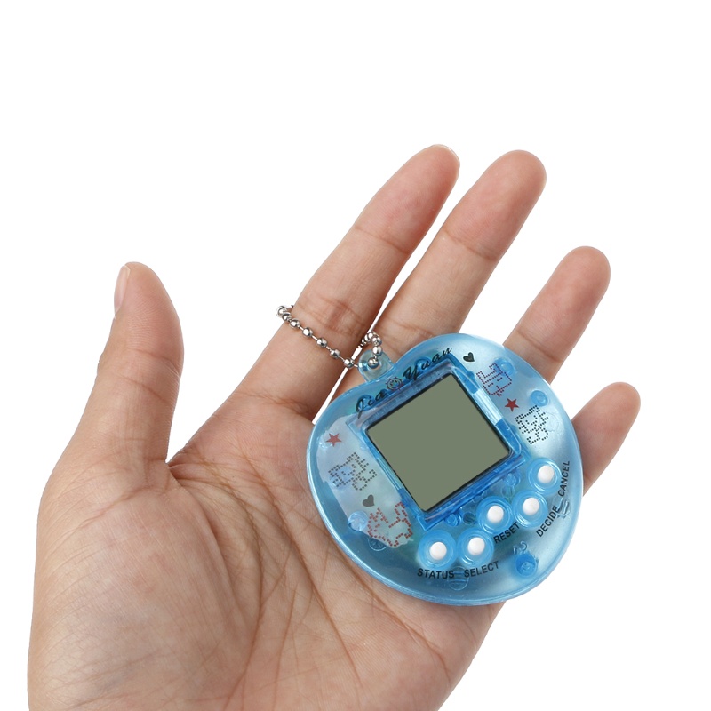 Máy chơi game nuôi thú ảo màn hình LCD kèm móc khóa hình trái tim dễ thương