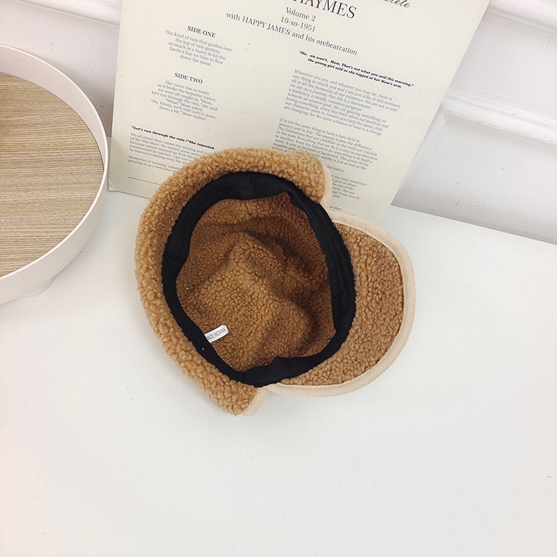 Nón kết len lông cừu vành ngắn che tai chống lạnh phong cách retro thời trang thu đông