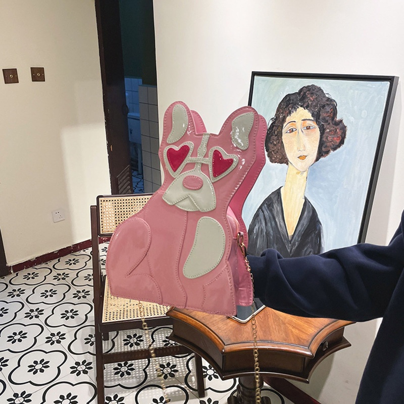 Túi Tote Đeo Chéo Vai Bằng Da PU In Hình Chó Con Dễ Thương Dành Cho Bạn Nữ