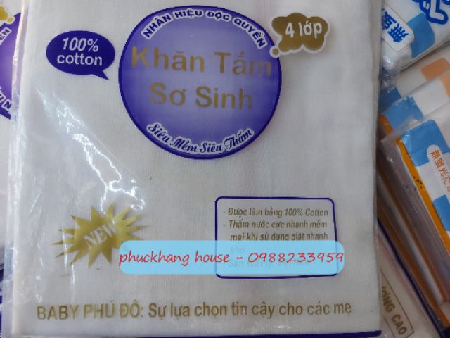 Khăn tắm cho bé Phú Đô (4 lớp, 6 lớp)