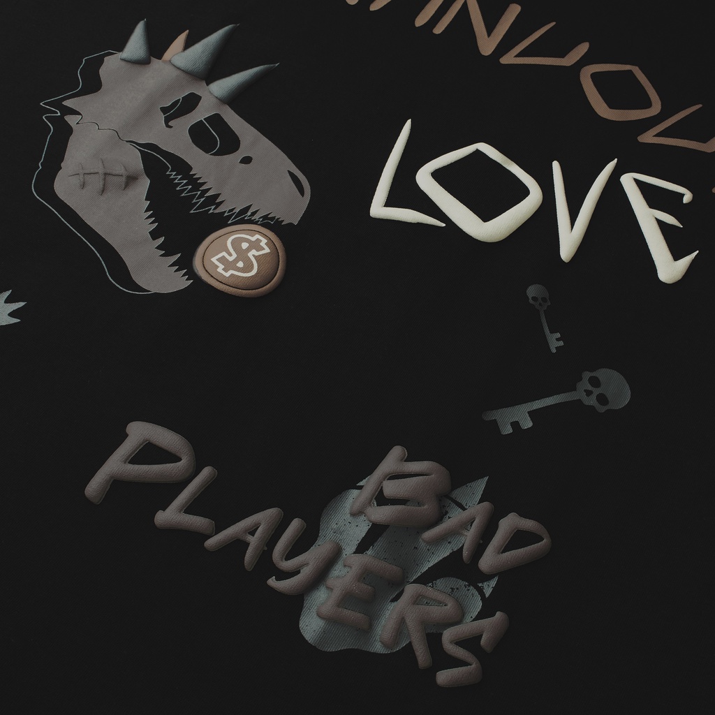 Áo thun Continuous - CTNS - DINOSAUR/ Black