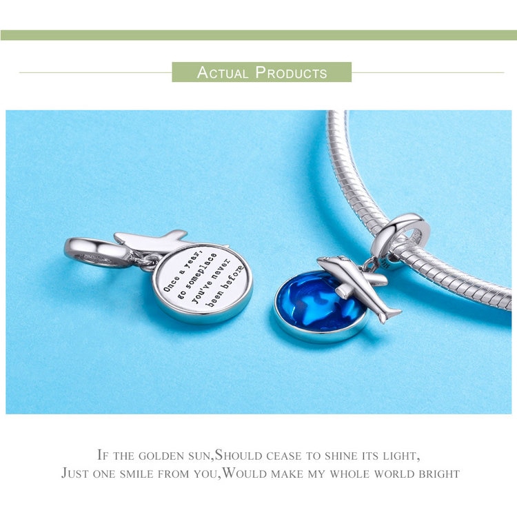 Mặt dây chuyền BAMOER SCC664 hình máy bay thiết kế tinh tế đáng yêu