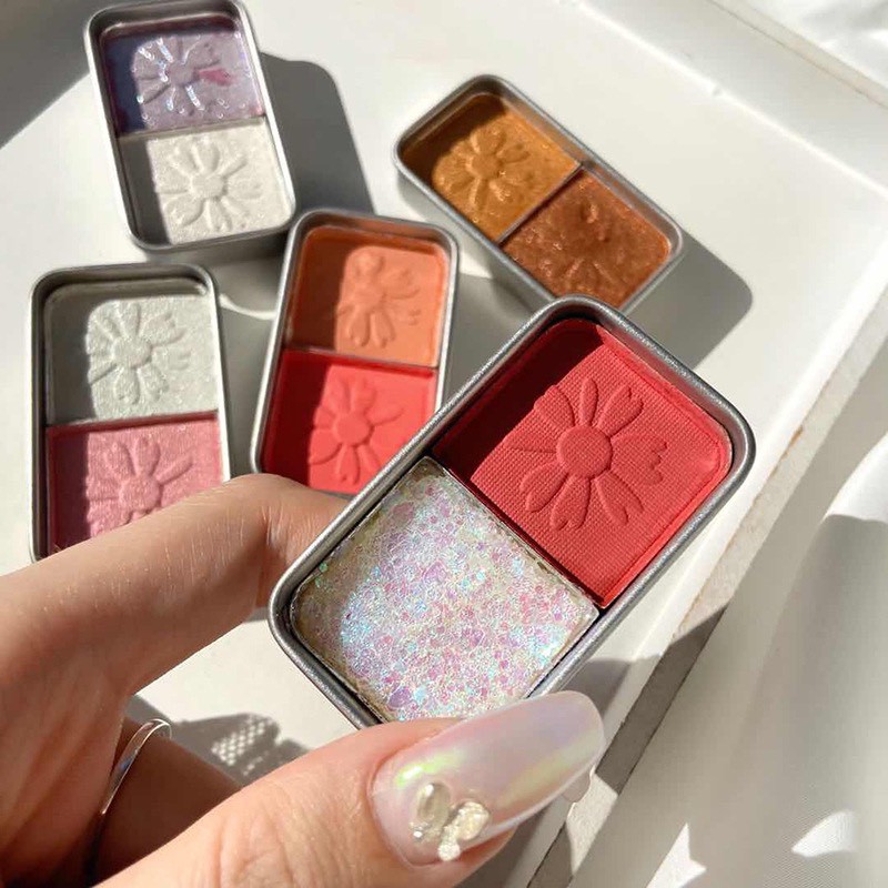 Phấn mắt 2 ô DIKALU trái cây dạng hộp thiếc F108