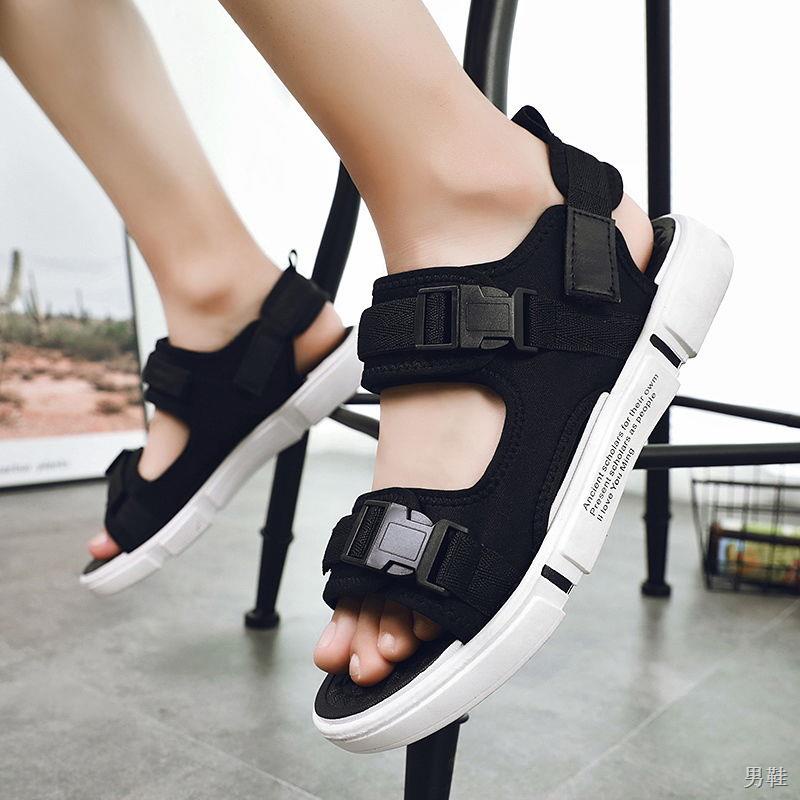AOHUI✾✾Dép mùa hè Nam Hàn Quốc Thời trang Thanh niên Giày học sinh cho hai người sử dụng Dép và dép đi trong nhà Nam Già