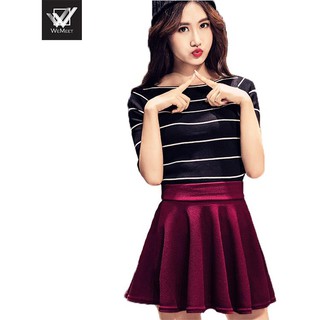 WEMEET Quần giả váy xòe xếp ly nữ