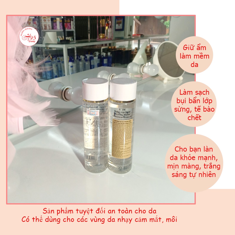 Nước tẩy trang ngừa mụn dưỡng ẩm làm mềm da cao cấp Hàn Quốc Ezie 150ml