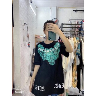 Áo thun tay lỡ Mikenco hoa hồng xanh MOSSSHOP - Áo phông nam nữ unisex phong cách hàn quốc ulzzang form rộng 65kg