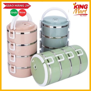 Hộp cơm giữ nhiệt, cạp lồng cơm 4 tầng, lõi inox an toàn vệ sinh, phù hợp đi học, đi làm giữ nhiệt