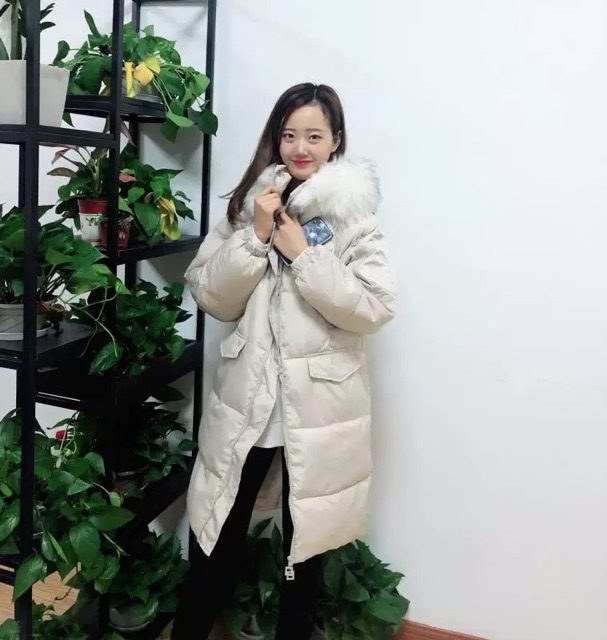 SẴN ĐỦ SIZE Áo phao cổ lông dáng dài thời trang Hàn Quốc | BigBuy360 - bigbuy360.vn