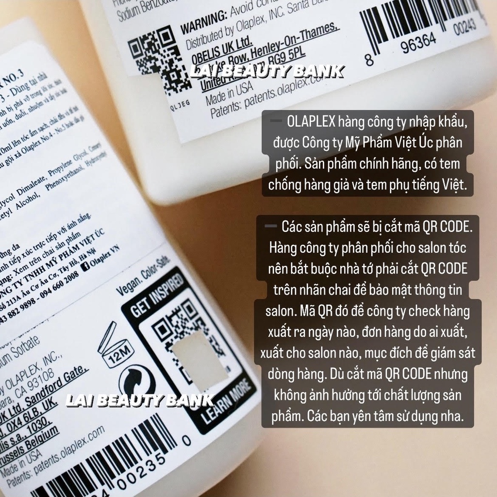 Olaplex No3, No4, No5, No6 chăm sóc tóc chuyên sâu, phục hồi tóc hư tổn - LAI BEAUTY BANK